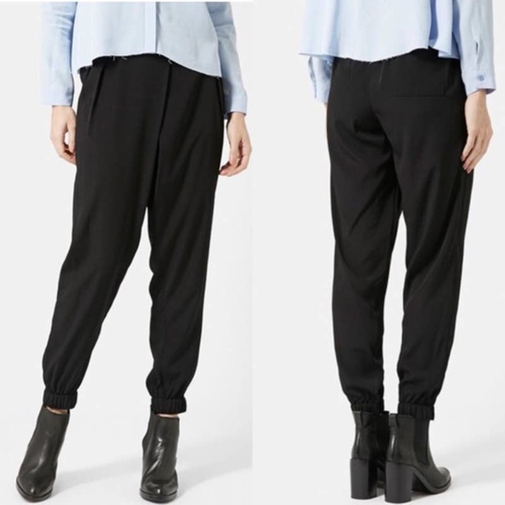 Topshop Women Wrap Front Jogger Elastic Cuff Lounge Travel Pants Size 6